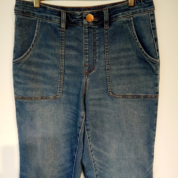 DG2 Diane Gilman Jeans   6P   Virtual Stretch   Rolled Bootcut Crop  Pull-On VGC - Picture 2 of 13